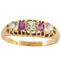 Victorian chrysoberyl and ruby ring from 1871-Antique rings-The Antique Ring Shop