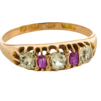 Victorian chrysoberyl and ruby ring from 1871-Antique rings-The Antique Ring Shop