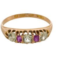 Victorian chrysoberyl and ruby ring from 1871-Antique rings-The Antique Ring Shop