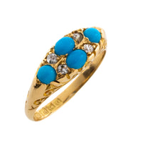 Edwardian turquoise and diamond ring from 1913-Antique rings-The Antique Ring Shop