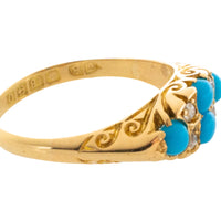 Edwardian turquoise and diamond ring from 1913-Antique rings-The Antique Ring Shop