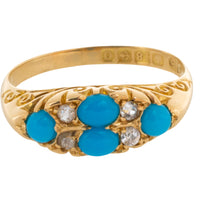 Edwardian turquoise and diamond ring from 1913-Antique rings-The Antique Ring Shop