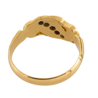 Victorian 18 carat gold sapphire and rose diamond ring-Antique rings-The Antique Ring Shop