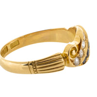 Victorian 18 carat gold sapphire and rose diamond ring-Antique rings-The Antique Ring Shop