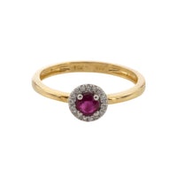 Vintage ruby and diamond cluster ring-engagement rings-The Antique Ring Shop
