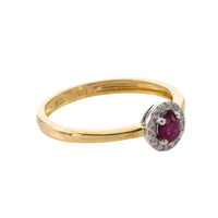 Vintage ruby and diamond cluster ring-engagement rings-The Antique Ring Shop