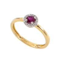 Vintage ruby and diamond cluster ring-engagement rings-The Antique Ring Shop