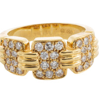 Panel set diamond ring in 18 carat gold-Vintage Rings-The Antique Ring Shop