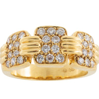Panel set diamond ring in 18 carat gold-Vintage Rings-The Antique Ring Shop