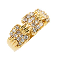 Panel set diamond ring in 18 carat gold-Vintage Rings-The Antique Ring Shop