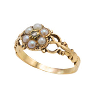 Victorian pearl and diamond mourning ring-Antique rings-The Antique Ring Shop