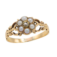 Victorian pearl and diamond mourning ring-Antique rings-The Antique Ring Shop