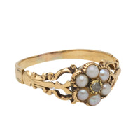 Victorian pearl and diamond mourning ring-Antique rings-The Antique Ring Shop