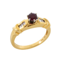 Ruby and baguette diamond ring-engagement rings-The Antique Ring Shop