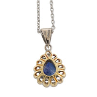 Sapphire and diamond pendant in 18 carat gold-Pendants-The Antique Ring Shop
