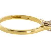 Diamond solitaire ring in yellow and white gold-engagement rings-The Antique Ring Shop