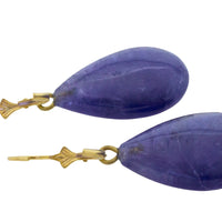 Tanzanite pendant earrings in 14 carat gold-Earrings-The Antique Ring Shop