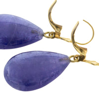 Tanzanite pendant earrings in 14 carat gold-Earrings-The Antique Ring Shop