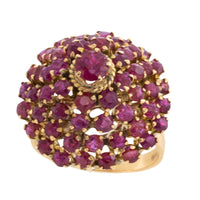 Ruby turban ring in 18 carat gold-Vintage Rings-The Antique Ring Shop