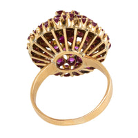 Ruby turban ring in 18 carat gold-Vintage Rings-The Antique Ring Shop