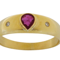 Ruby and diamond ring in 18 carat gold-wedding rings-The Antique Ring Shop