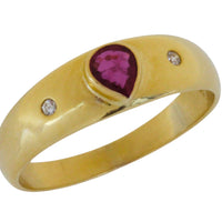 Ruby and diamond ring in 18 carat gold-wedding rings-The Antique Ring Shop
