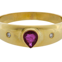 Ruby and diamond ring in 18 carat gold-wedding rings-The Antique Ring Shop