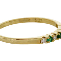 14 carat gold emerald and diamond ring-Vintage Rings-The Antique Ring Shop