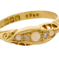 Antique opal and diamond ring from 1919-Antique rings-The Antique Ring Shop
