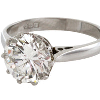 2.51 carat diamond solitaire ring in platinum-engagement rings-The Antique Ring Shop