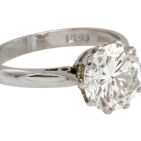 2.51 carat diamond solitaire ring in platinum-engagement rings-The Antique Ring Shop