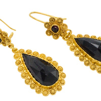 Vintage garnet pendant earrings-Earrings-The Antique Ring Shop