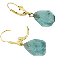 Faceted teel colored tourmaline earrings-Earrings-The Antique Ring Shop