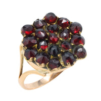 Garnet cluster ring in 14 carat gold-Vintage Rings-The Antique Ring Shop