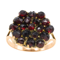 Garnet cluster ring in 14 carat gold-Vintage Rings-The Antique Ring Shop