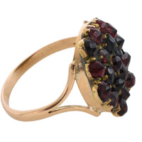 Garnet cluster ring in 14 carat gold-Vintage Rings-The Antique Ring Shop