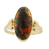 Cabochon mosagaat ring van 14 karaat goud