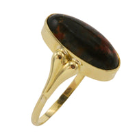Cabochon mosagaat ring van 14 karaat goud