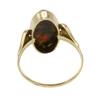 Cabochon mosagaat ring van 14 karaat goud
