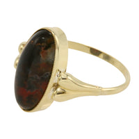 Cabochon mosagaat ring van 14 karaat goud