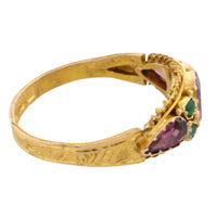 Victorian garnet and emerald ring from 1872-Antique rings-The Antique Ring Shop
