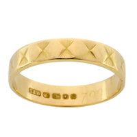 Vintage 18 carat gold wedding band with motif-wedding rings-The Antique Ring Shop