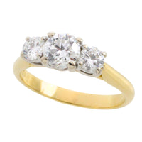 Three stone brilliant cut diamond ring-engagement rings-The Antique Ring Shop