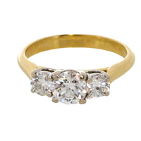 Three stone brilliant cut diamond ring-engagement rings-The Antique Ring Shop