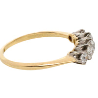 Five stone old cut diamond ring in 18 carat gold