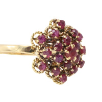 Ruby cluster ring in 18 carat gold-Vintage Rings-The Antique Ring Shop