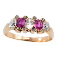 Antique ruby and old cut diamond ring