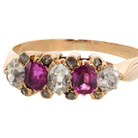 Antique ruby and old cut diamond ring