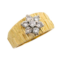 Vintage bark testured diamond ring-Vintage Rings-The Antique Ring Shop