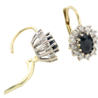 Sapphire and diamond earrings-Earrings-The Antique Ring Shop